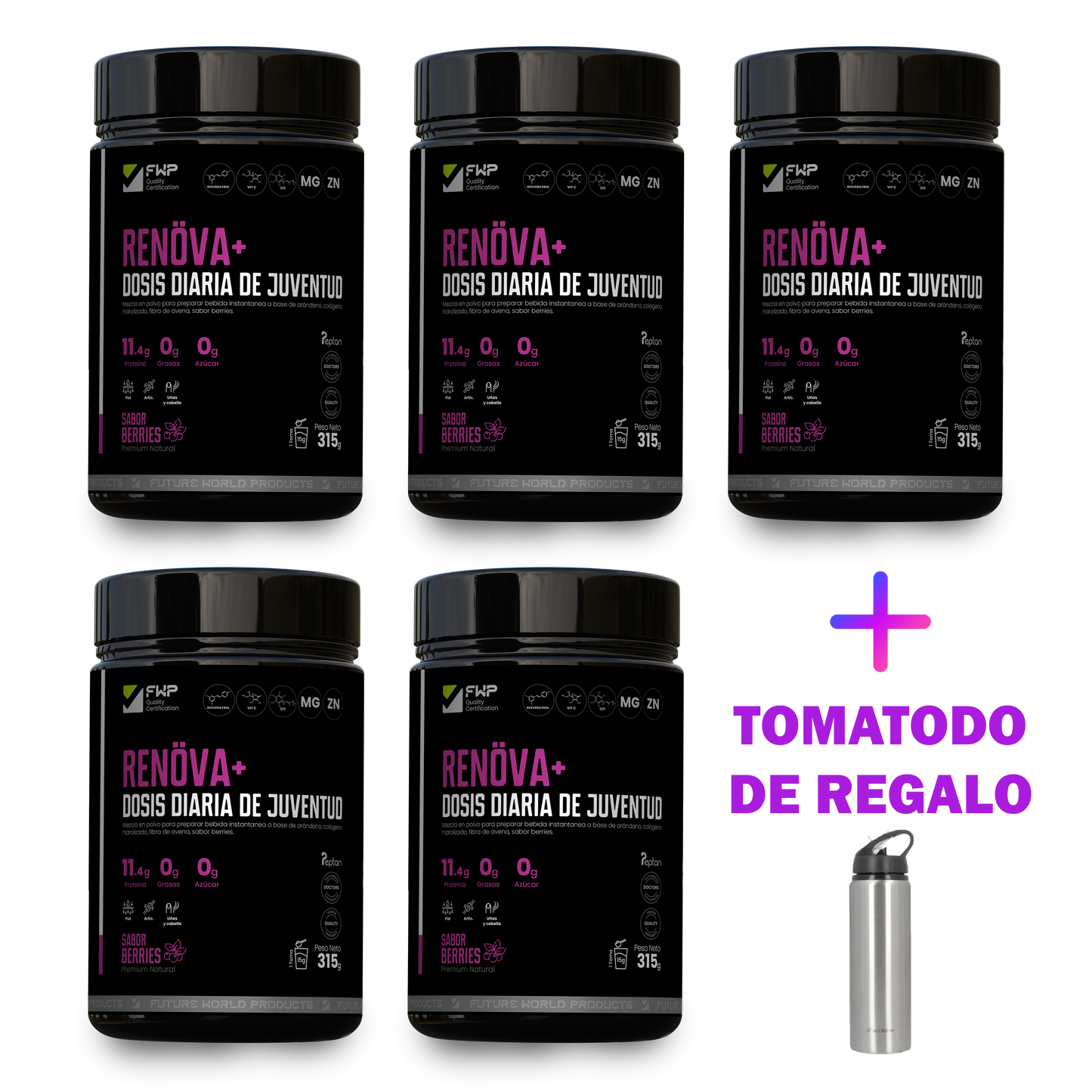 RENOVA+ 315g - Promo 5 unidades + Tomatodo de regalo